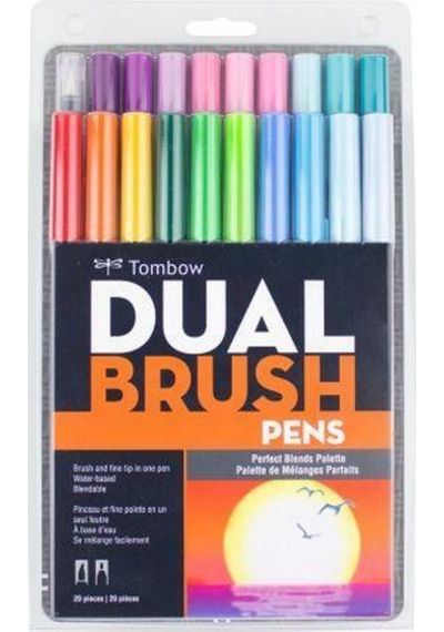 Tombow 20'Li Mükkemmel Karışım Renkler Ab-T Dual Brush Pen G.Kale
