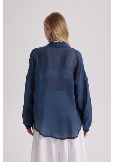 Mai Collection Mai Studios Co. Lyra Oversize Lacivert Gömlek Lacıvert