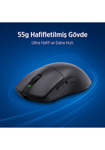 Philips EVNIA Serisi SPK9618 Kablosuz Bluetooth Dual Mod 26000DPI 6 Tuşlu Optik Oyuncu Mouse Siyah