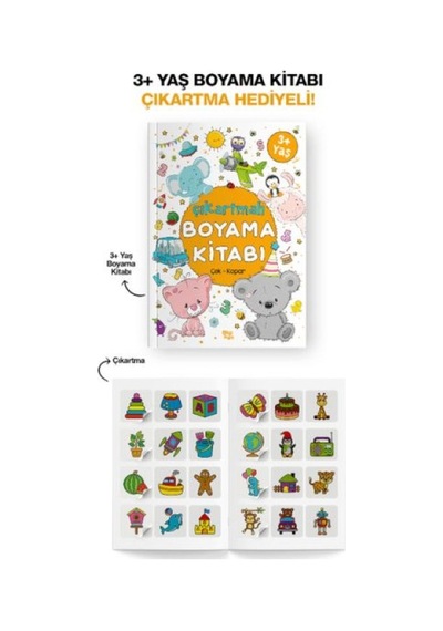Çıkartmalı Boyama Kitabı 3 Yaş + - Mjfz-714360