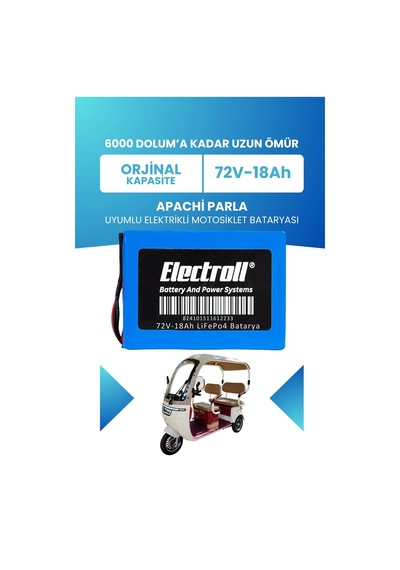 Apachi Parla Batarya Standart Kapasite Lifepo4 72v 18ah Elektrikli Motosiklet Bataryası