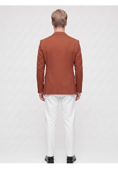 Plus Scorpion Kiremit Erkek Slim Fit Blazer Ceket Şık, Modern, Günlük Ve Ofis Kombinlerine Uygun Tek Düğmeli Erkek Ceketi