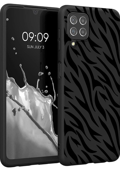 Samsung Galaxy A22 İle Uyumlu Premier Kalite Özel Üretim Baskılı Silikon Telefon Kılıfı Bc 5 Siyah