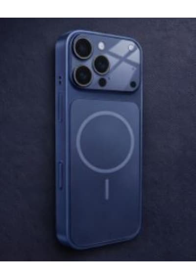 Ag Glass Apple Uyumlu iPhone 16 Pro Telefon Kılıfı Mavi