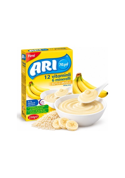 Arı Mama Pirinç Unu Sütlü Muzlu 250 Gr 6 Lı