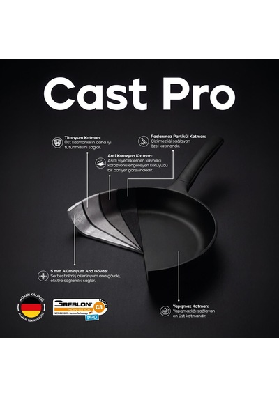 Schafer Cast Pro Döküm Tava 24 Cm - Siyah İndüksiyon Tabanlı