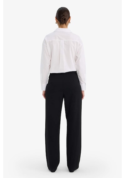 Defacto Wide Leg Çift Cepli Yüksek Bel Geniş Paça Pantolon G3822ax25aubk81 Siyah-bk81