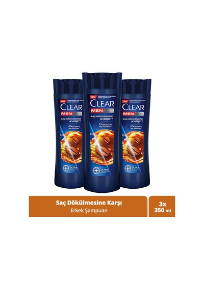 Men Kepeğe Karşı Etkili Şampuan Saç Dökülmesine Karşı 350 Ml X3