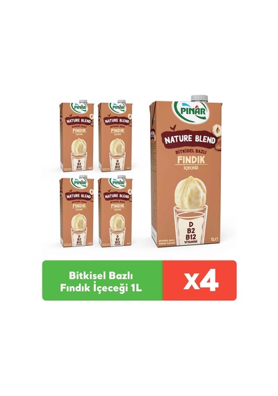 Nature Blend Bitkisel Bazlı Fındık İçeceği 1 L Vegan Laktozsuz X 4 Adet