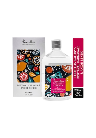 Pomellos 80 Derece Portakal Karnavalı & Akide Şekeri Kolonya Cam Şişe 250 ML