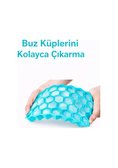 37 Gözlü Silikon Bal Peteği Buz Kalıbı Mini Küp Esnek Kolay Çıkarma Buzluk Kalıbı - 904909633 Diğer