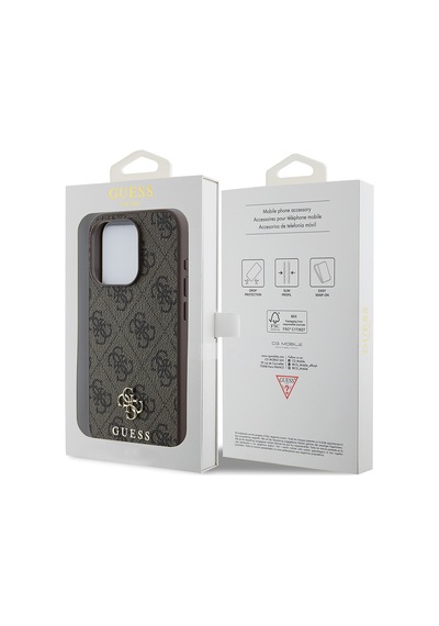 Apple Uyumlu iPhone 14 Pro Max Kılıf Guess Lisanslı Magsafe Şarj Özellikli Small 4g Classic Kahverengi