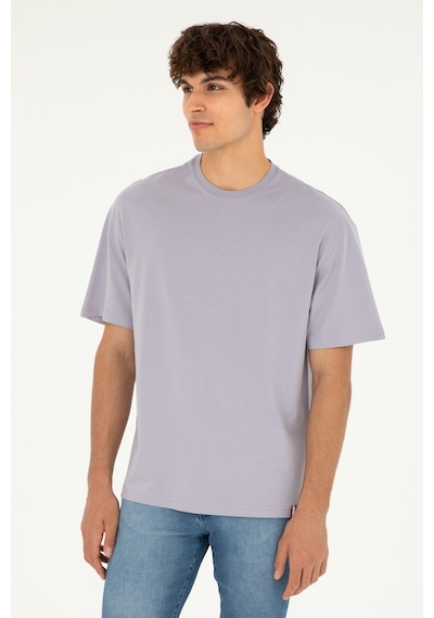 U.S. Polo Assn. Erkek Comfort Fit Bisiklet Yaka Gri Tişört 50294216-VR024
