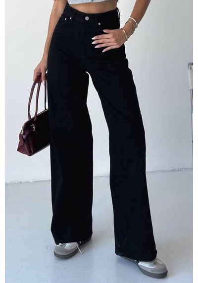 Balenbi Kadın Yüksek Bel Jean Salaş Kesim Extra Wide Leg Kot Pantolon 1240 - Premium Seri Siyah 2300 Balenbi Kadın Yüksek Bel Jean Salaş Kesim Extra Wide Leg Kot Pantolon 1240 - Premium Seri Siyah 2300