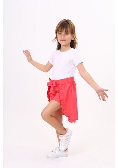 Toontoy Kids Toontoy Kız Çocuk Etekli Şort Nar Çiçeği