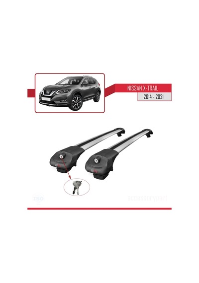 Nissan X-trail 2014-2021 Arası İle Uyumlu Ace-1 Ara Atkı Tavan Barı Gri