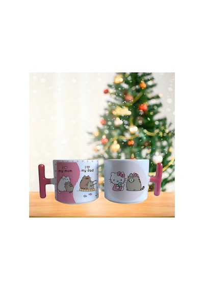 Pusheen Ve Hello Kitty Kupa Bardak Tek Adet 0383 Çok Renkli
