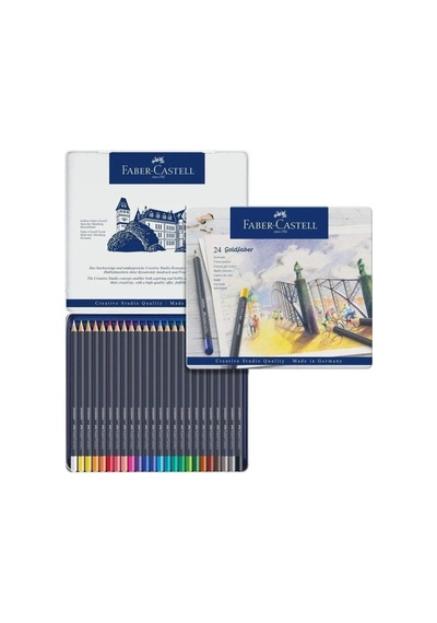 Faber-castell Faber Castell Goldfaber Kuru Boya Kalemi 24 Renk Teneke Kutu Karışık