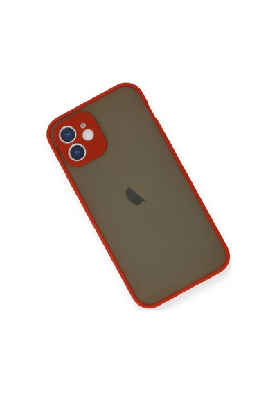 Apple, Uyumlu iPhone 12 Mini Kılıf Montreal Silikon Kapak - Kırmızı