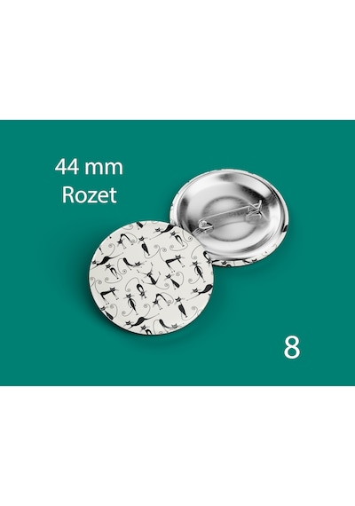 44 Mm Buton Rozet İğneli Çanta Kıyafet Rozeti Yoga Yapan Kedi Çok Renkli