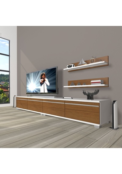 Decoraktiv Eko 220t Mdf Tv Ünitesi Tv Sehpası Beyaz - Siyah