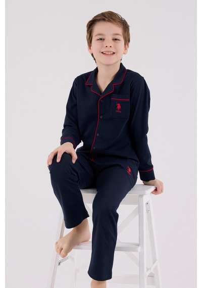 U.S. Polo Assn. Erkek Çocuk Lacivert Pijama Takımı Us2234-c-v1