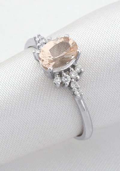 Morganite Tektaş Vintage Yüzük