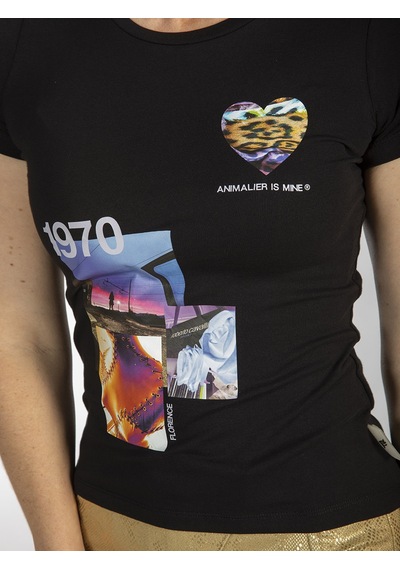 ROBERTO CAVALLI  Kadın T'shirt RRC5495L Siyah