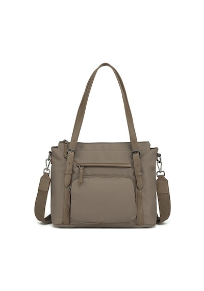 Smart Bags Twill Dimi Kumaş Kadın Omuz Çantası 3329 Kahve