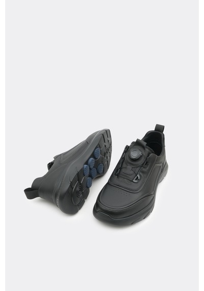Derinet İthal Malzeme Akıllı Bağcık Erkek Sneaker Siyah Siyah
