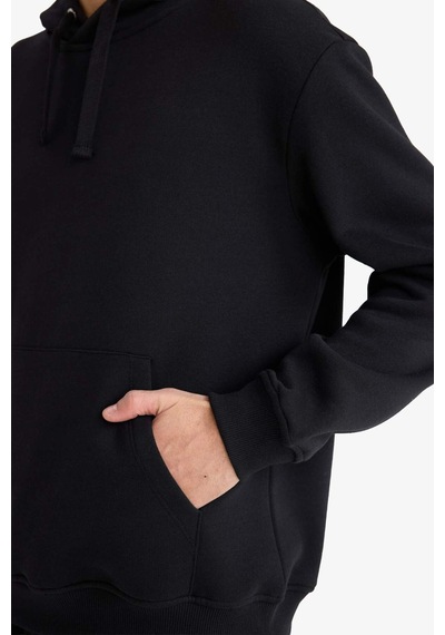 Defacto Regular Fit 2li Eşofman Takımı Kapüşonlu Sweatshirt Eşofman Altı F9624ax25aubk81 Siyah-bk81