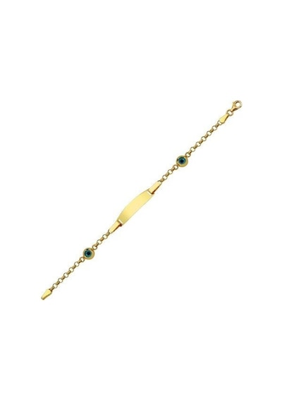 Altın Çocuk Bileklik Çift Nazar Boncuklu Sg4244-6548 Sarı Altın