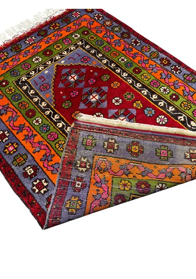 El Dokuma 1971 Koleksiyonluk 100x135 Kök Boya Selendi Halısı
