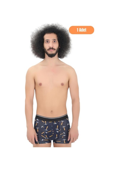 Andredimoda Erkek Pamuklu Likralı Boxer 5'li Premium Paket Çeyizlik Özel Dizayn Desenli-1 Desenli-1