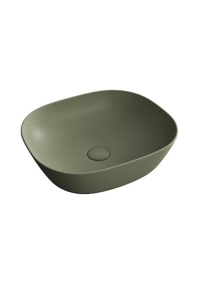 VitrA Plural Kare Alçak Çanak Lavabo Mat Yosun Yeşili 7810B475-0016
