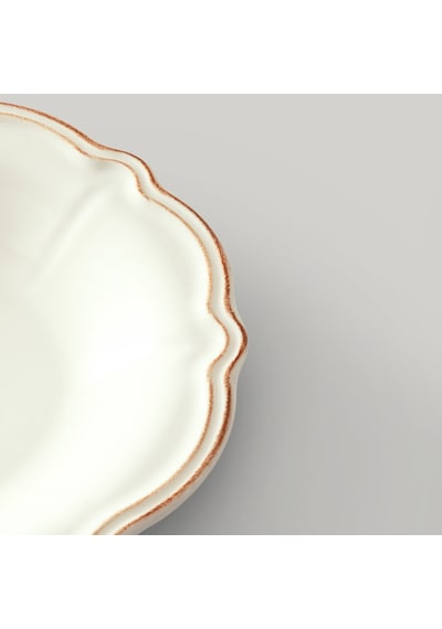 Linens Cinnamon Porselen 26 Cm Kayık Tabak Ekru-kahve Ekru