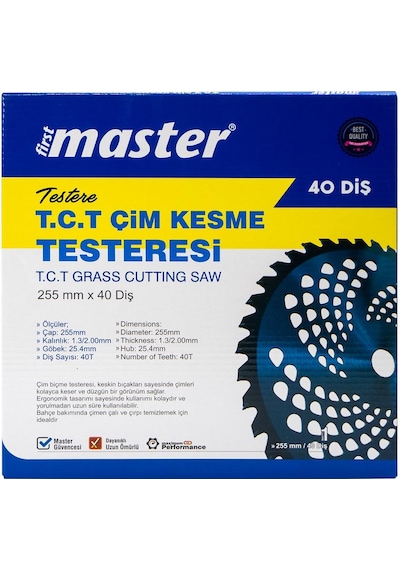 Master 504965 T.c.t Elmaslı Çim Kesme Daire Testeresi 255 Mm 40 Diş