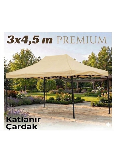Missidea 3 4,5 Premium Makaslı Katlanır Çardak Krem