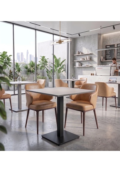 Premium Kompakt Laminat Kare - Cafe Restoran Ev Yemek Masası 60x60 Cm Beyaz Tablalı Siyah Premium Kompakt Laminat Kare - Cafe Restoran Ev Yemek Masası 60x60 Cm Beyaz Tablalı Siyah