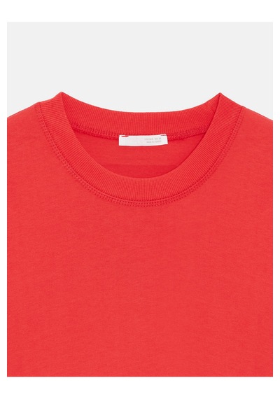 Dilvin Kadın Pamuk Bisiklet Yaka T-shirt Kırmızı - 101a30312