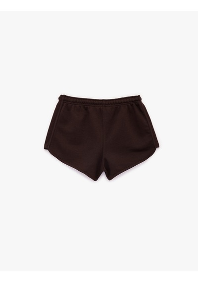 Koton Slim Fit Beli Bağcıklı Biyeli Mini Şort Kahverengi 6sal40105ık Kahve