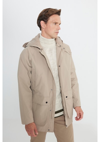 Ac&Co / Altınyıldız Classics Kapüşonlu Dik Yaka Standart Fit Erkek Kaban Bej Ac&Co / Altınyıldız Classics Kapüşonlu Dik Yaka Standart Fit Erkek Kaban Bej