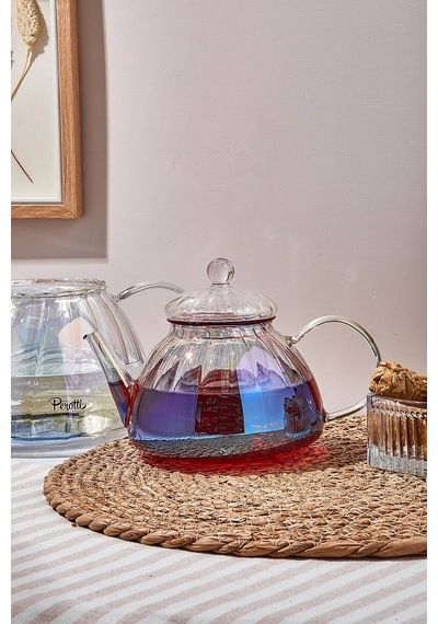 Perotti Vitor Luster Borosilikat Cam Çaydanlık 800ml + 1.5l 16481 Şeffaf