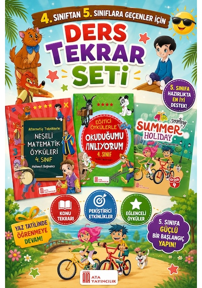 4.sınıftan 5.sınıfa Geçenler İçin Ders Tekrar Neşeli Matematik+okuduğumu Anlıyorum+summer Holiday