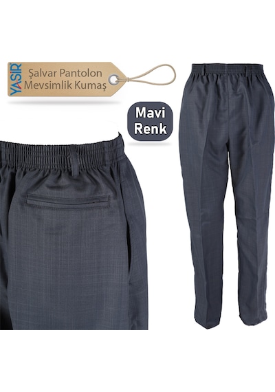 Erkek Kumaş Şalvar Pantolon Mevsimlik Mavi Renk (514217819)