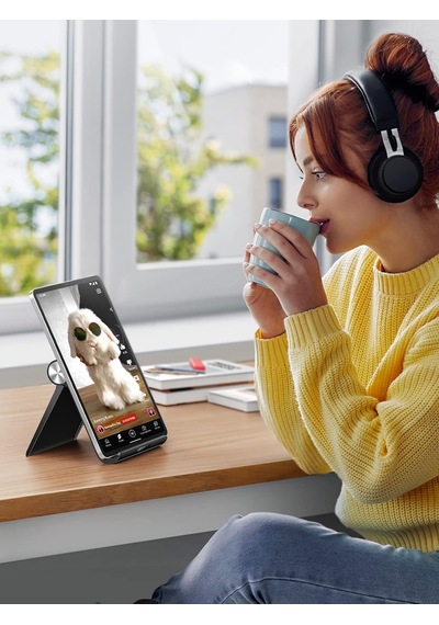 Katlanabilir Tablet Standı İpad Mediapad İle Uyumlu Tablet Tutacağı Surface Galaxy Tab İphone Siyah