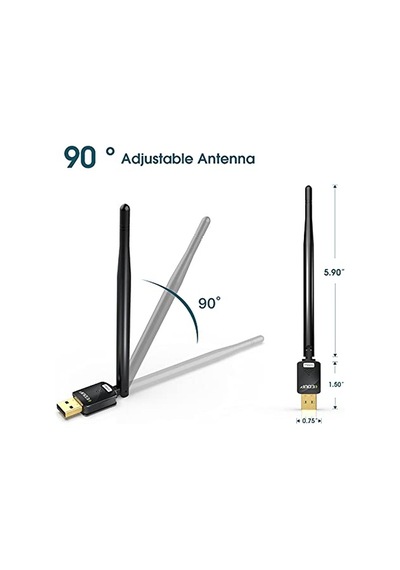 Pc İçin Usb Wifi Adaptörü, Masaüstü Dongle High Gain 6dbi Anten Desteği, Masaüstü Dizüstü Bilgisayar Desteği,