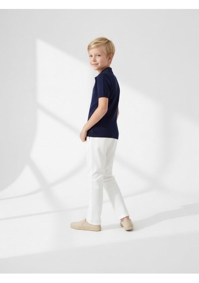 Zekids Erkek Çocuk Tasarım Pantolon-17166 Beyaz