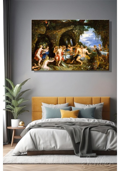 Peter Paul Rubens Ve Jan Brueghel'in The Feast Of Acheloüs Adlı Eseri Yatay Kanvas Tablo 4327 Çok Renkli