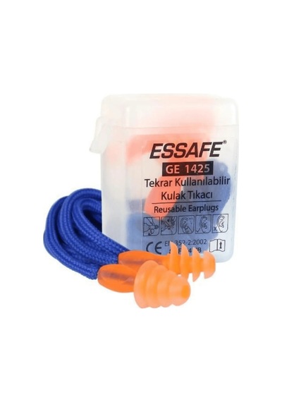 Essafe Ge 1425 Çam Tipi Kordonlu Ve Kutulu Kulak Tıkacı 34 Db 100'lü Paket